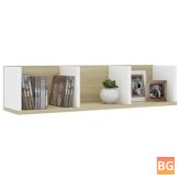 Chipboard Wall Shelf - White and Sonoma Oak