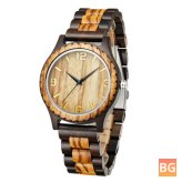 Watch with a Wooden Dial and Men's Fashion Design