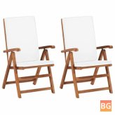 2-Piece Cushion for Garden Chairs - Teak Wood