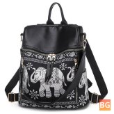 Women's National Elephant Backpack - PU Leather