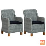 2-Piece Set of Garden Chairs with Cushions