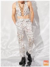 Leopard Print Men's Two-Piece Outfit