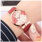 Women'sfashionable Trendy Watch with Rose Gold Alloy Case and Leather Band - Quartz