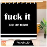 Black & White Funny Bathroom Shower Curtains - Polyester