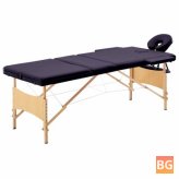 Wood massage table with 3 zones - purple