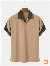 Contrast Corduroy Golf Shirts