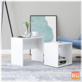 High Gloss White Coffee Table Set with 18.9x11.8