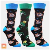 Womens Cotton Funny Personality Pattern Halloween Universal Breathable Tube Socks