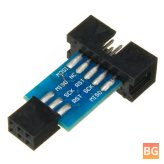 10-Pin To 6-Pin Adapter Board Connector for ISP Interface Converter AVR AVRISP USBASP STK500 Standard