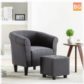 Black Hocker Armchair Set with Two Pieces