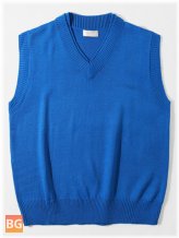 Mens V-Neck Cotton Sweater Vest