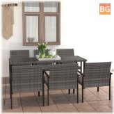Patio Table and Chairs Set - Gray