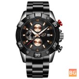LIGE 10025 Men's Metal Watch - Fashion 30m Waterproof Watch