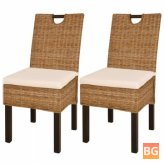 Dining Room Chair - Kubu 2 Pieces Rattan Wood