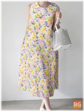 Sleeveless Calico Print Dress