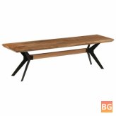 Dining Bench - Solid Acacia Wood and Steel 63