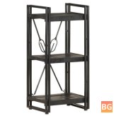 Black 3-Tier Bookcase with a mango wood finish