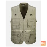 Cotton Fishing Vest with Multi-Pocket Design