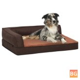 Dog Bed - Ergonomic Linen Look - 60x42 cm - Brown