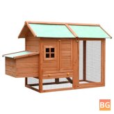 vidaXL 170644 Outdoor Chicken Cage - Solid Pine & Fir Wood 170x81x110 cm