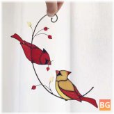 Home Decor - Outdoor Garden - Hollow Red Bird Stained Glass