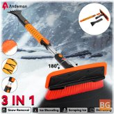 Andeman Ice Scraper - 37.6 Inches - 3 in 1 Snow Brush Remover Shovel