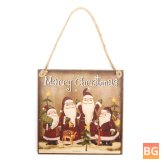 Christmas Decoration - Santa Claus Wooden Hanging Plate