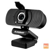 Elegant C01 1080P HD Webcam with Privacy Cover - Built-in Mic for Video Calls