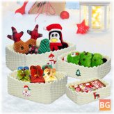 4PCS Christmas Woven Storage Basket Set - Durable and Eco-friendly