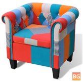 Armchair with patchwork fabric fabric