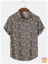Short Sleeve Floral Print Shirts for Men