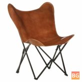 Butterfly Chair - Brown Real Leather