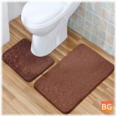2-Piece Toilet Cover Rug Set - Bath Mat and Shower Floor