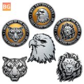 Silver Animals with Metal Logo - Sticker Car Badge Emblem