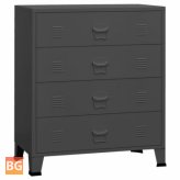 Industrial Chest of Drawers - 78x40x93 cm Metal Anthracite-colored