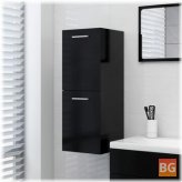 Bathroom Cabinet in Black with Gray Sheets