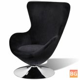 Egg Chair with Cushion - Black Velvet