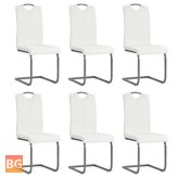 Dining room chairs 6 pcs white artificial leather