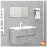 Bathroom Furniture Set - Gray Chipboard