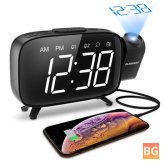 FM Radio Alarm Clock with Digital LED Projector