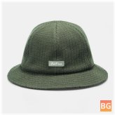 Street Sunshade Bucket Hat with Men's Solid Color Letter Patch