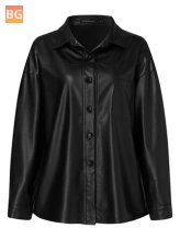 European Leather Party Coats for Women