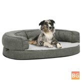 Dog Bed - Ergonomic Linen Look 75x53 cm - Gray
