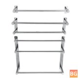 Stainless Steel Wall-Mounted Towel Rack with Hooks