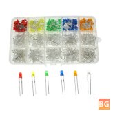 3mm LED Assortment Kit with 15 Colors for DIY Electronics