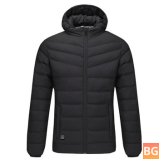 USB Heated Men's Winter Jacket with Hood for Motorcycle & Skiing