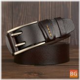 Cowhide Men's Belt with Double- Layer Cowhide