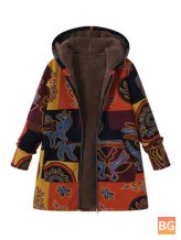 Women's Hooded Jackets with Ethnic Printed Patterns