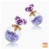 Glass Ball Earrings with Trendy Colors