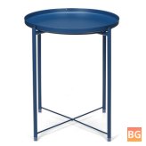 Industrial Round Tray Table with Steel Legs